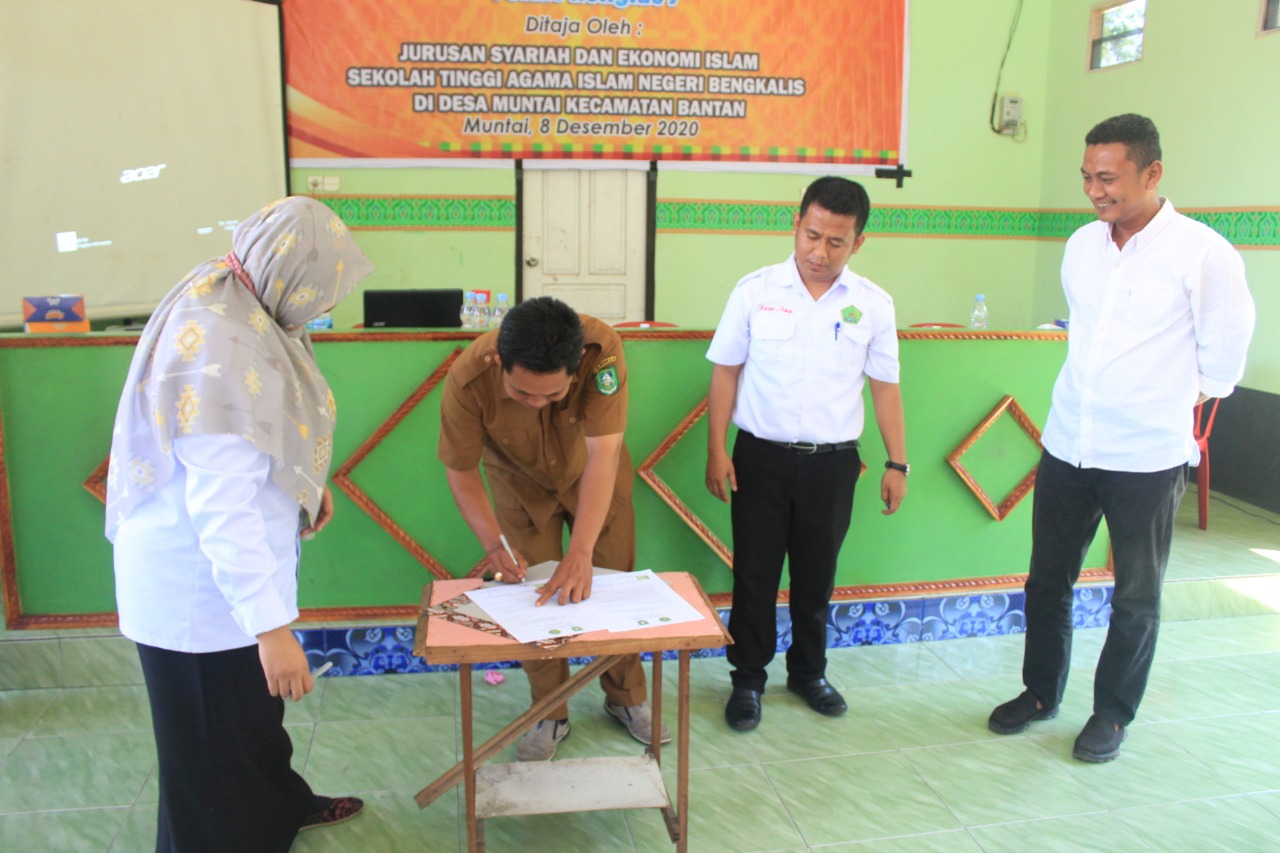 Perkuat Kerjasama, STAIN Bengkalis Teken MoU dan MoA dengan Desa Muntai