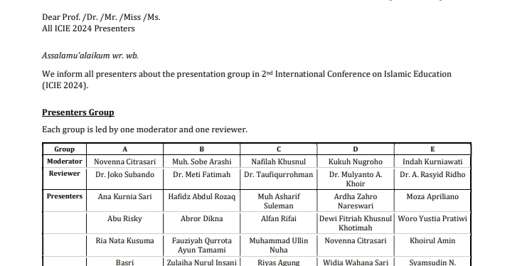 Natasya Ayu Fitri, Mahasiswa Prodi PBA, Tampil di Konferensi Internasional Pendidikan Islam 2024