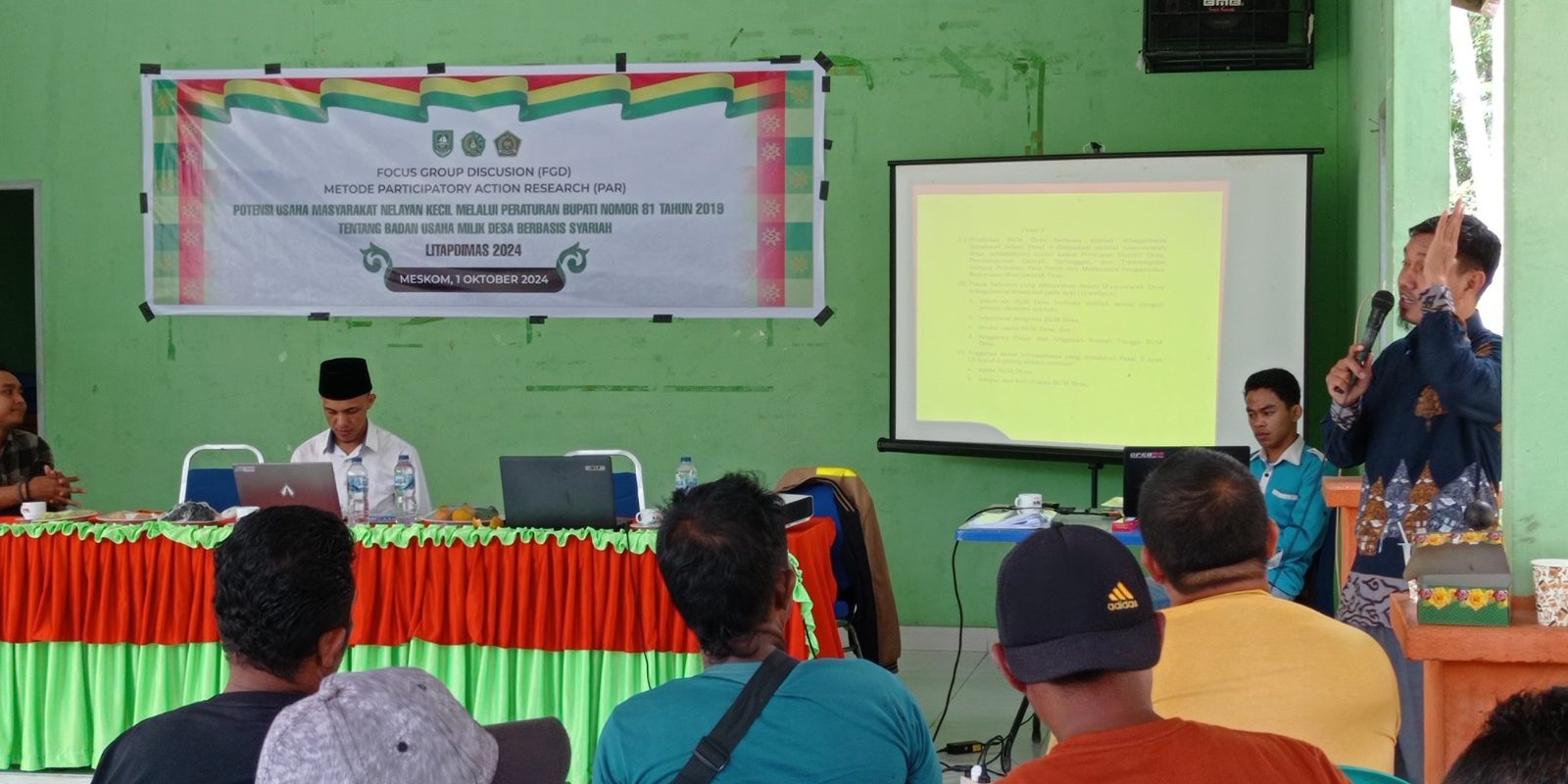 Dosen STAIN Bengkalis Taja FGD Potensi Usaha Masyarakat Nelayan Kecil Desa Meskom Melalui BUMDes Berbasis Syariah