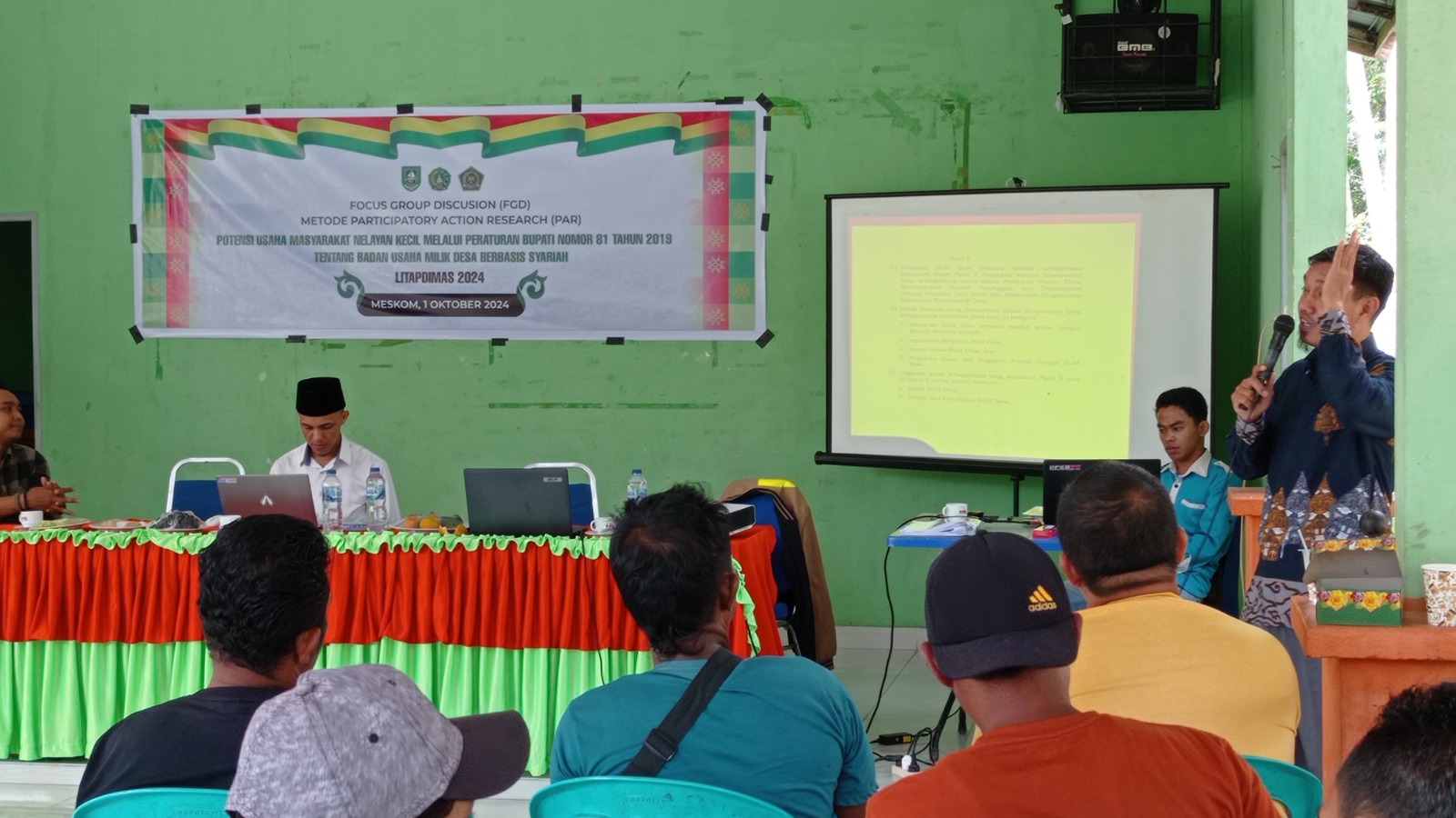 Dosen STAIN Bengkalis Taja FGD Potensi Usaha Masyarakat Nelayan Kecil Desa Meskom Melalui BUMDes Berbasis Syariah