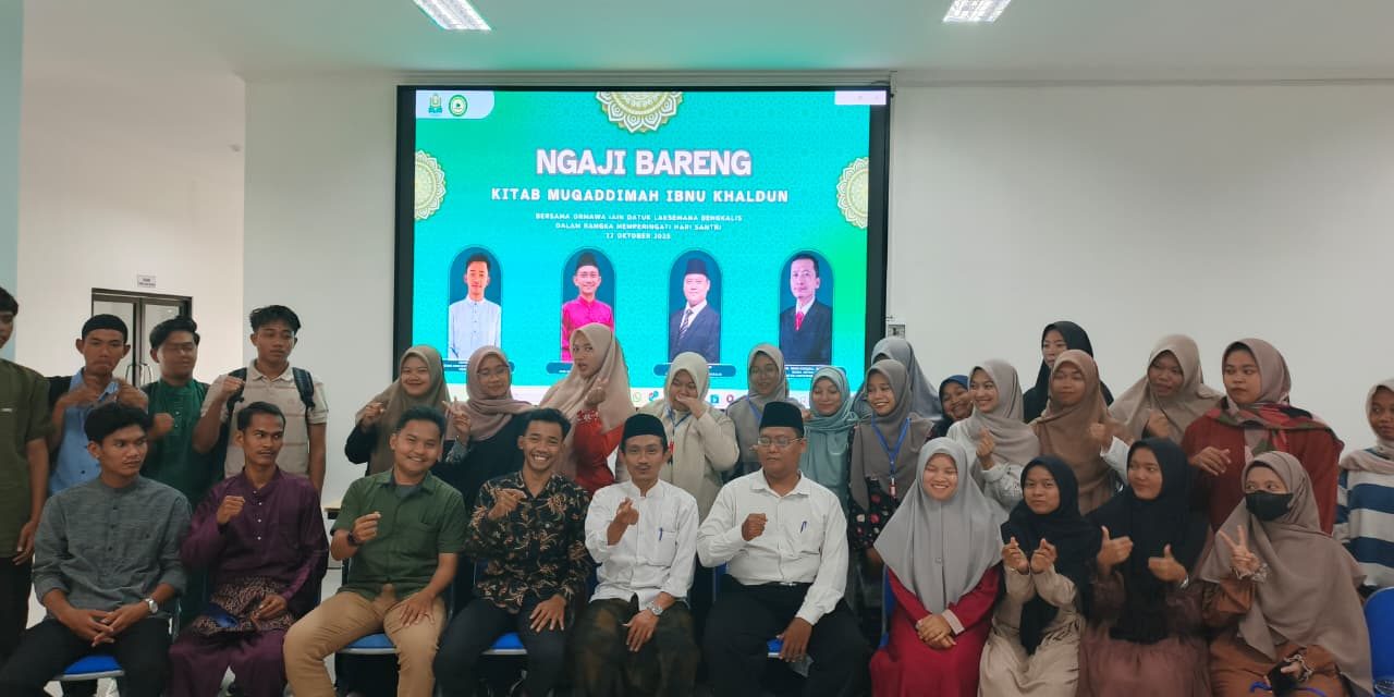 DEMA IAIN Datuk Laksemana Bengkalis Gelar Ngaji Bareng Kitab Muqaddimah Ibnu Khaldun dalam Rangka Hari Santri Nasional (2)