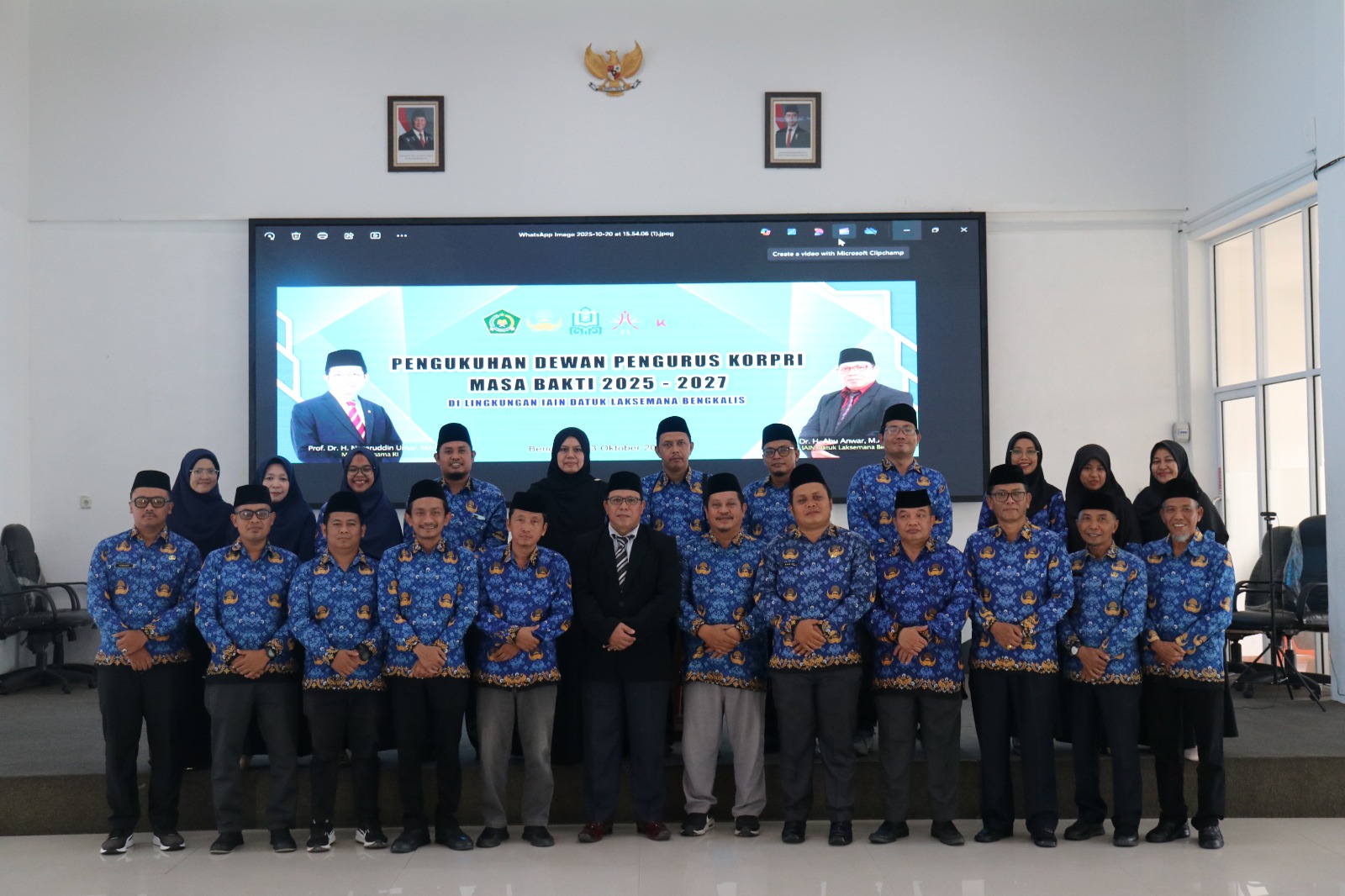 Perkuat ntegritas ASN, IAIN Datuk Laksemana Bengkalis Lakukan Pengukuhan Dewan Pengurus Korpri